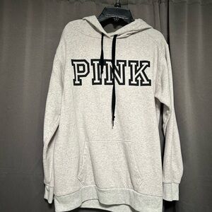 PINK Victoria's Secret Light Gray Hoodie Sweater